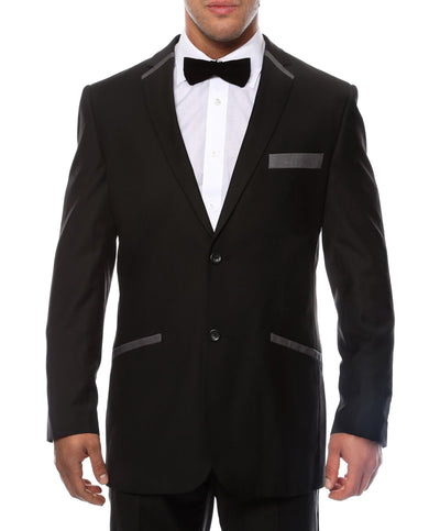 The JerseyBoy Black Grey Slim Fit Mens Blazer - Ferrecci USA 