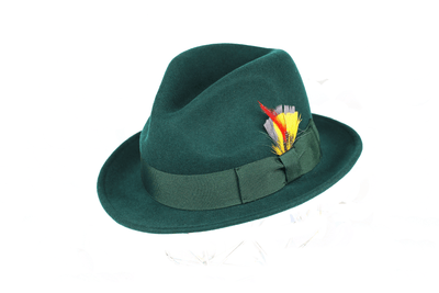 Trilby Soft 100% Australian Wool Felt Body With Removable Feather Fully Crushable Great For Travel. - Ferrecci USA 