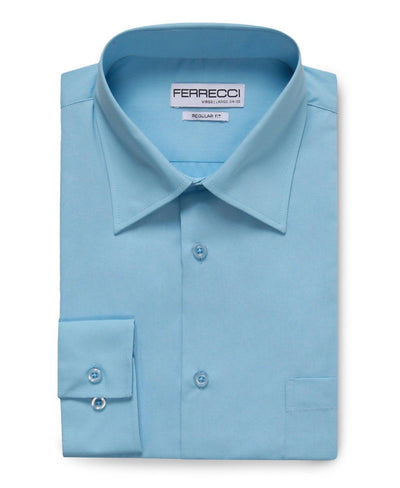 Virgo Sky Blue Regular Fit Shirt - Ferrecci USA 